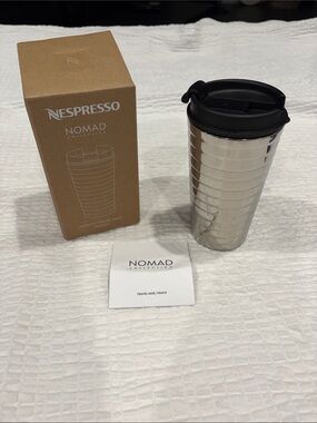 Nespresso Nomad Stainless Steel Tumbler with Black Lid
New with tags